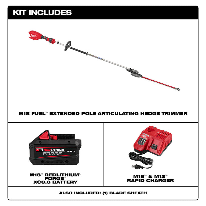 MILWAUKEE M18 FUEL™ Extended Pole Articulating Hedge Trimmer Kit