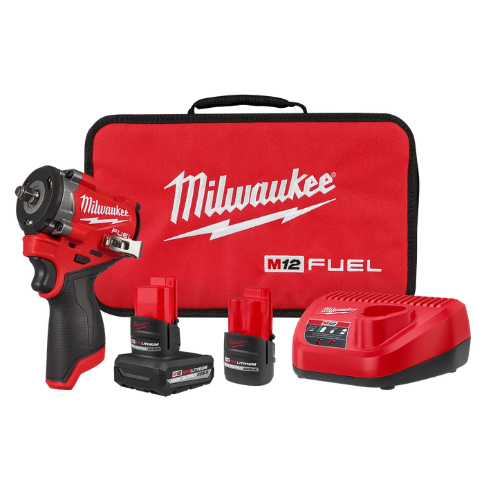 MILWAUKEE M12 FUEL™ Stubby 3/8" Impact Wrench Kit