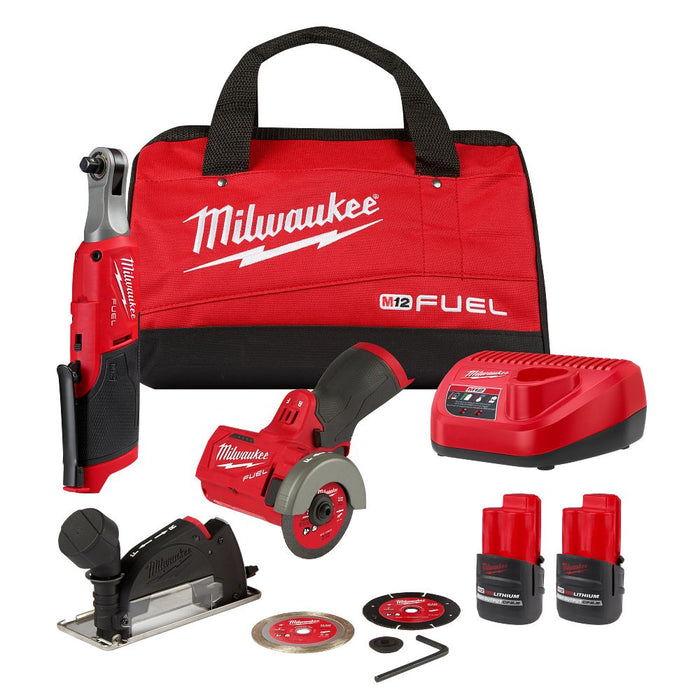 Milwaukee Tools M12 FUEL RATCHET + CUTOFF KIT 2567-22HOC