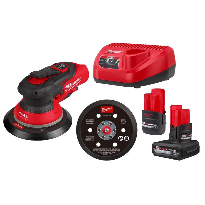 MILWAUKEE M12 FUEL™ 6" (3/32") Random Orbital Sander Kit