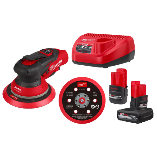 MILWAUKEE M12 FUEL™ 6" (3/16") Random Orbital Sander Kit