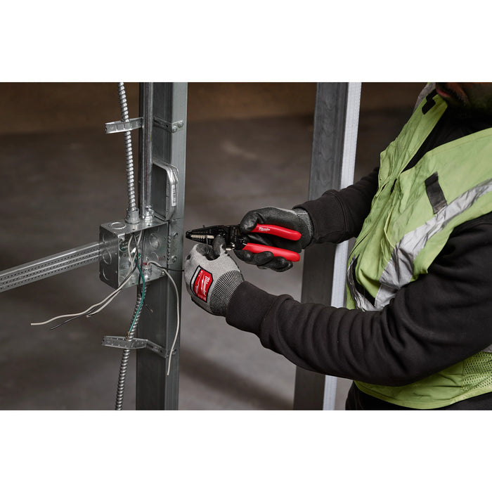 MILWAUKEE 10-28 AWG Multi-Purpose Dipped Grip Wire Stripper & Cutter w/ Reinforced Head