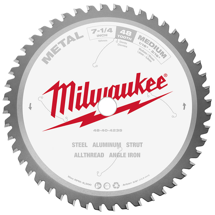 Milwaukee Tools 7-1/4" 48T FERROUS METAL BLADE 48-40-4235