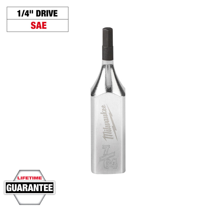 MILWAUKEE Dados con punta hexagonal con accionamiento de 1/4" - SAE