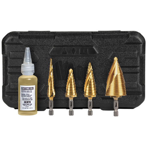 KLEIN TOOLS 4 PC. VACO Spiral Double-Fluted Step Bit Kit