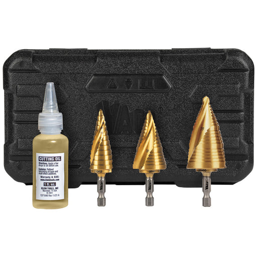 KLEIN TOOLS 3 PC. VACO Spiral Double-Fluted Step Bit Kit