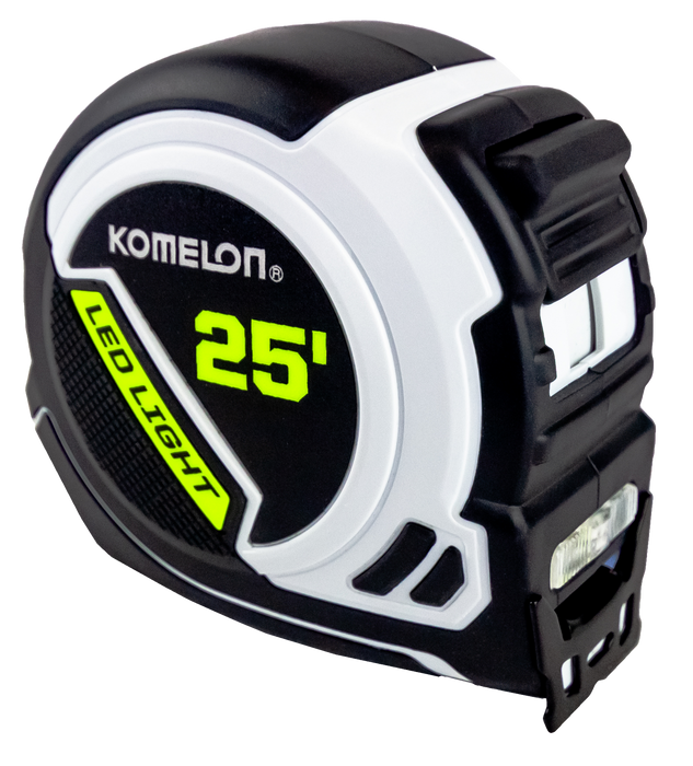 Komelon 25' x 1" Ultra-Compact Tape Measure with Built in LED Light Feature