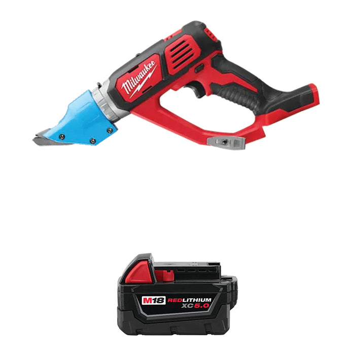 MILWAUKEE M18™ 14 Gauge Double Cut Shear & FREE M18™ REDLITHIUM™ XC5.0 Extended Capacity Battery