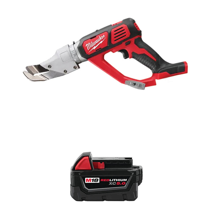 MILWAUKEE M18™ 18 Gauge Single Cut Shear & FREE M18™ REDLITHIUM™ XC5.0 Extended Capacity Battery