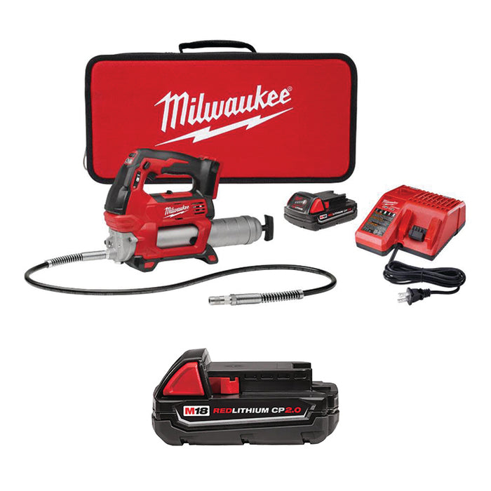 MILWAUKEE M18™ 2-Speed Grease Gun Kit & FREE M18™ REDLITHIUM™ CP2.0 Battery