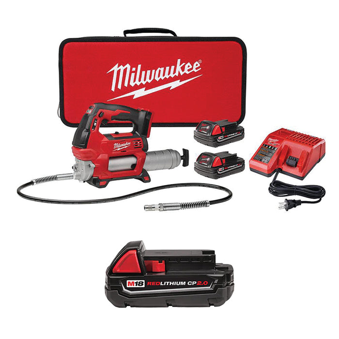 MILWAUKEE M18™ 2-Speed Grease Gun Kit & FREE M18™ REDLITHIUM™ CP2.0 Battery