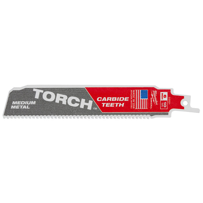 MILWAUKEE 6" 10 TPI TORCH™ w/ Carbide Teeth For Medium Metal