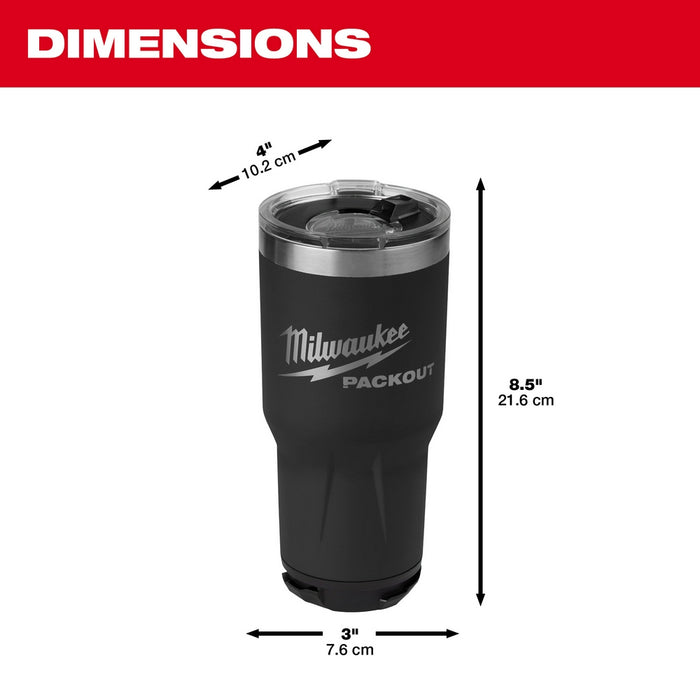 MILWAUKEE PACKOUT Black 30oz Tumbler Q4