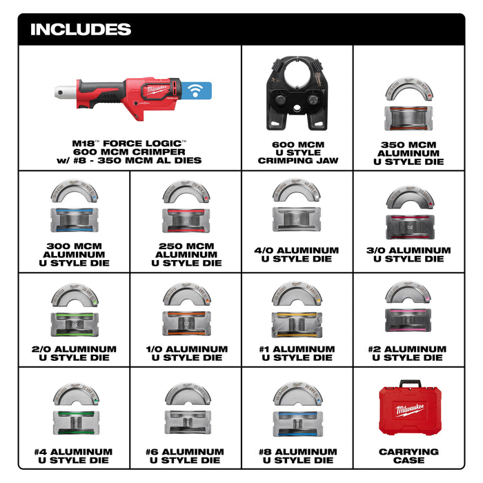 Milwaukee Tools M18™  FORCE LOGIC™ 600 MCM Crimper