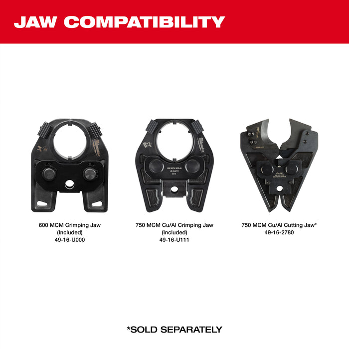 Milwaukee 600 MCM Cu Crimper w/750 MCM Jaw 2679-750CU
