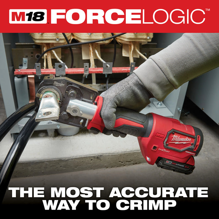 Milwaukee Tools M18™ FORCE LOGIC™ 600 MCM Al Crimper w/ 750 MCM Expanded Jaw