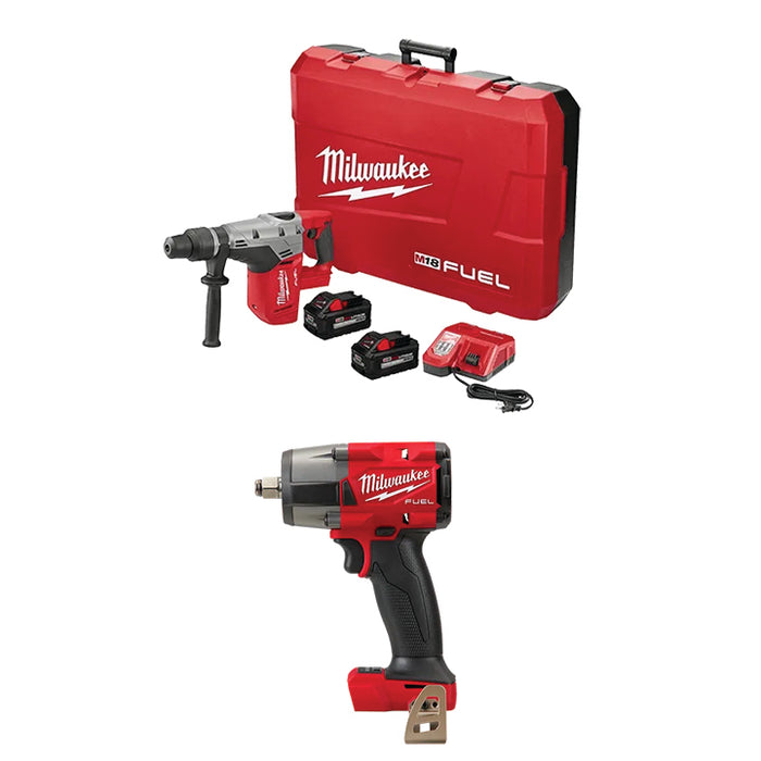 MILWAUKEE M18 FUEL™ 1-9/16" SDS MAX Rotary Hammer Kit & FREE M18 FUEL™ 1/2" Mid-Torque Impact Wrench w/ Friction Ring