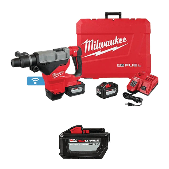 MILWAUKEE M18 FUEL™ 1-3/4" SDS MAX Rotary Hammer Kit & FREE M18™ REDLITHIUM™ HIGH OUTPUT™ HD12.0 Battery