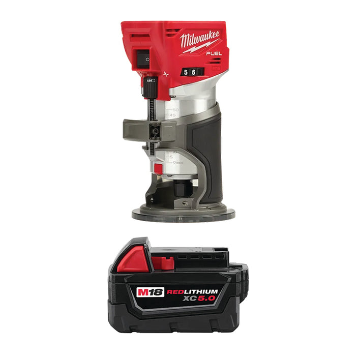 MILWAUKEE M18 FUEL™ Compact Router & FREE M18™ REDLITHIUM™ XC5.0 Extended Capacity Battery