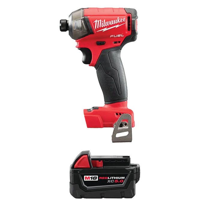 MILWAUKEE M18 FUEL™ SURGE™ 1/4" Hex Hydraulic Driver & FREE M18™ REDLITHIUM™ XC5.0 Extended Capacity Battery