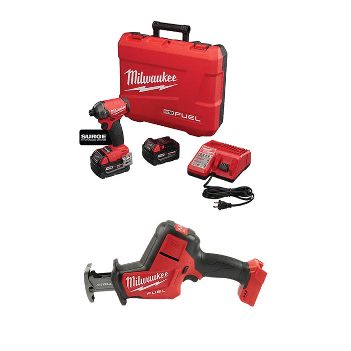 MILWAUKEE M18 FUEL™ SURGE™ 1/4" Hex Hydraulic Driver Kit & M18 FUEL™ HACKZALL® Reciprocating Saw