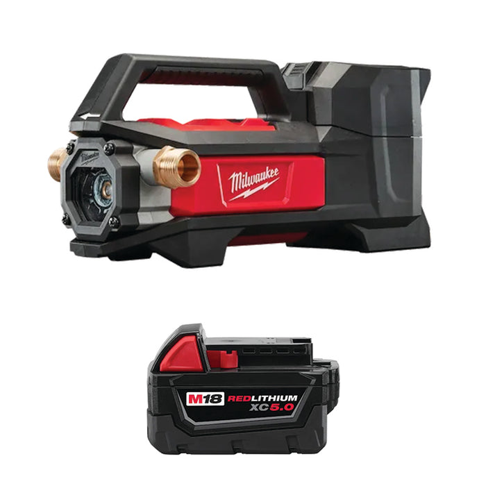 MILWAUKEE M18 Transfer Pump FREE M18 REDLITHIUM XC5.0 Extended Ca The Power Tool Store