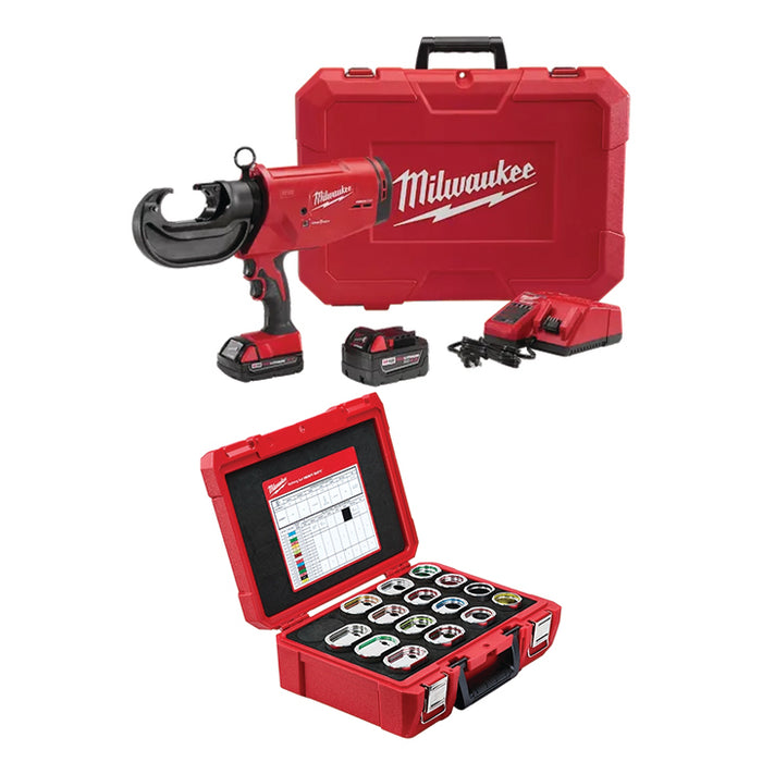 MILWAUKEE M18™ FORCE LOGIC™ 750 MCM Crimper Kit & FREE EXACT™ #6 – 750 MCM Aluminum 12T U Style Die Kit