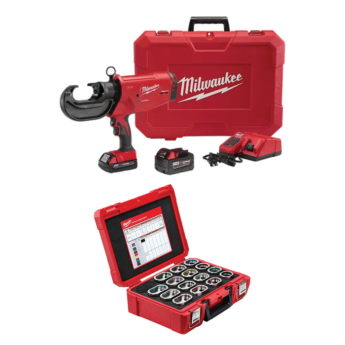 MILWAUKEE M18™ FORCE LOGIC™ 750 MCM Crimper Kit & FREE EXACT™ #6 – 750 MCM Copper 12T U Style Die Kit