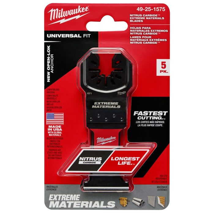 MILWAUKEE NITRUS CARBIDE™ Extreme Materials Universal Fit OPEN-LOK™ Multi-Tool Blade