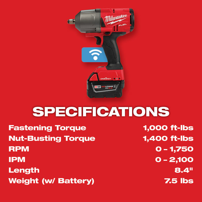 MILWAUKEE M18 FUEL™ w/ ONE-KEY™ High Torque Impact Wrench 1/2" Friction Ring Kit