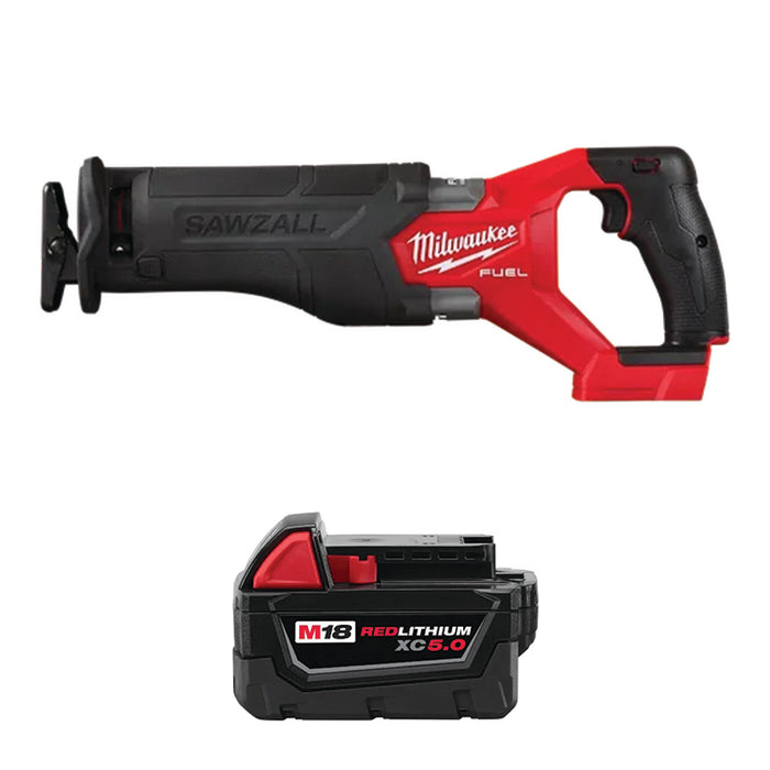 MILWAUKEE M18 FUEL™ SAWZALL® Reciprocating Saw & FREE M18™ REDLITHIUM™ XC5.0 Extended Capacity Battery