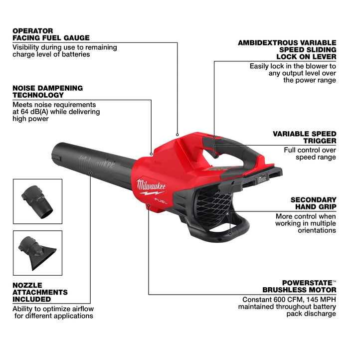 Soplador de batería dual MILWAUKEE M18 FUEL™ (solo herramienta)