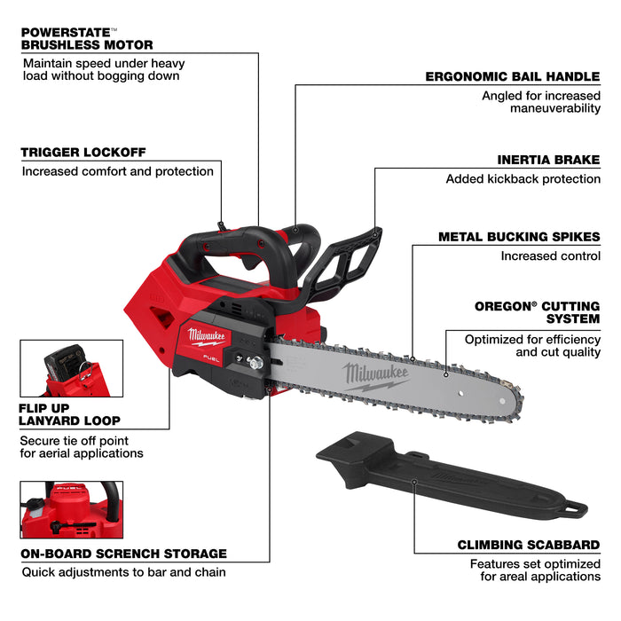 Milwaukee M18 FUEL 14" Top Handle Chainsaw 2826-20T