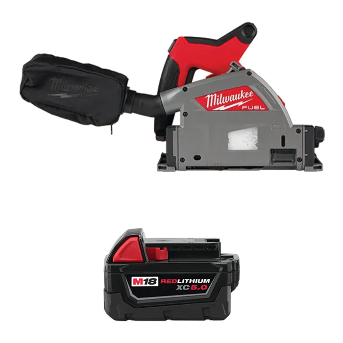 MILWAUKEE M18 FUEL™ 6-1/2” Plunge Track Saw & FREE M18™ REDLITHIUM™ XC5.0 Extended Capacity Battery