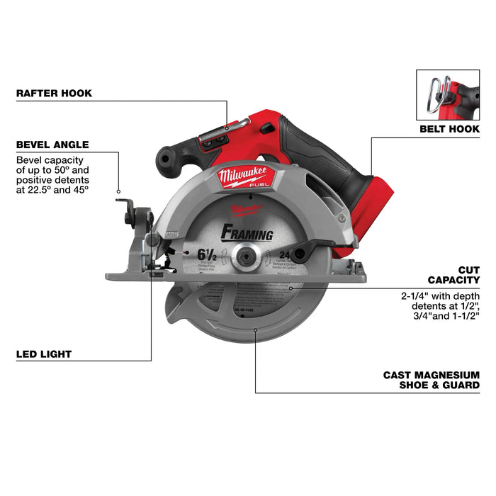 MILWAUKEE M18 FUEL™ 6-1/2" Circular Saw (Tool Only)