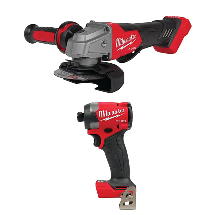 MILWAUKEE M18 FUEL™ 4-1/2" / 5" Braking Grinder Paddle Switch, No-Lock & FREE M18 FUEL™ 1/4" Hex Impact Driver