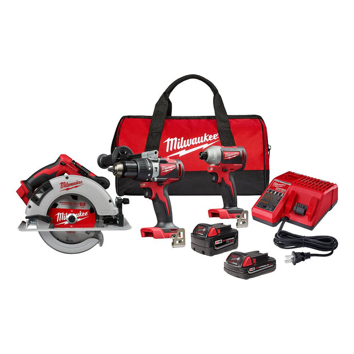 Milwaukee Tools M18 Brushless 3-Tool Kit 2893-23CX