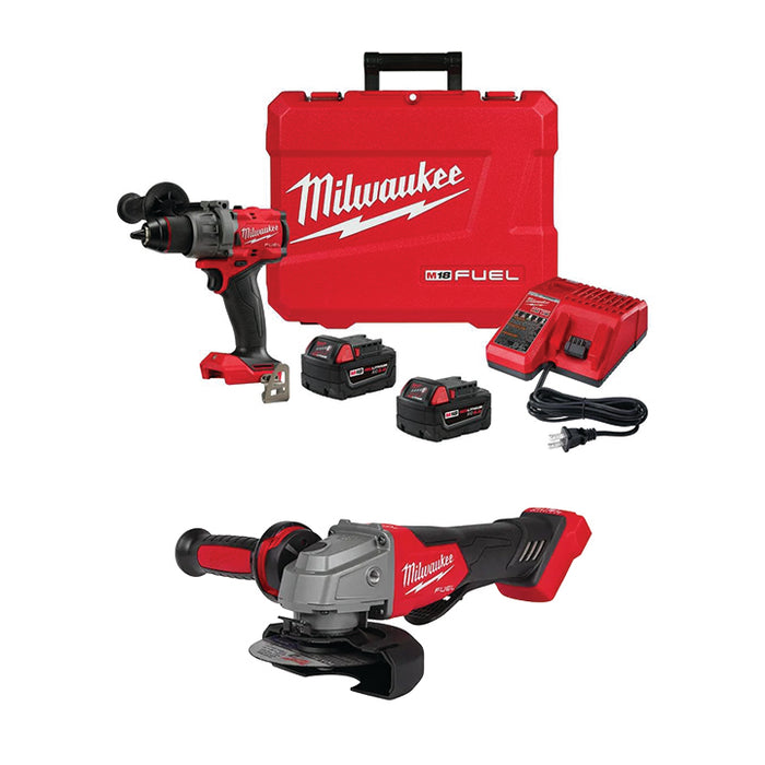 MILWAUKEE M18 FUEL™ 1/2" Drill/Driver Kit & M18 FUEL™ 4-1/2" / 5" Braking Grinder Paddle Switch, No-Lock