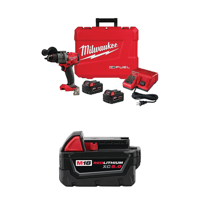 MILWAUKEE M18 FUEL™ 1/2" Drill/Driver Kit & FREE M18™ REDLITHIUM™ XC5.0 Battery