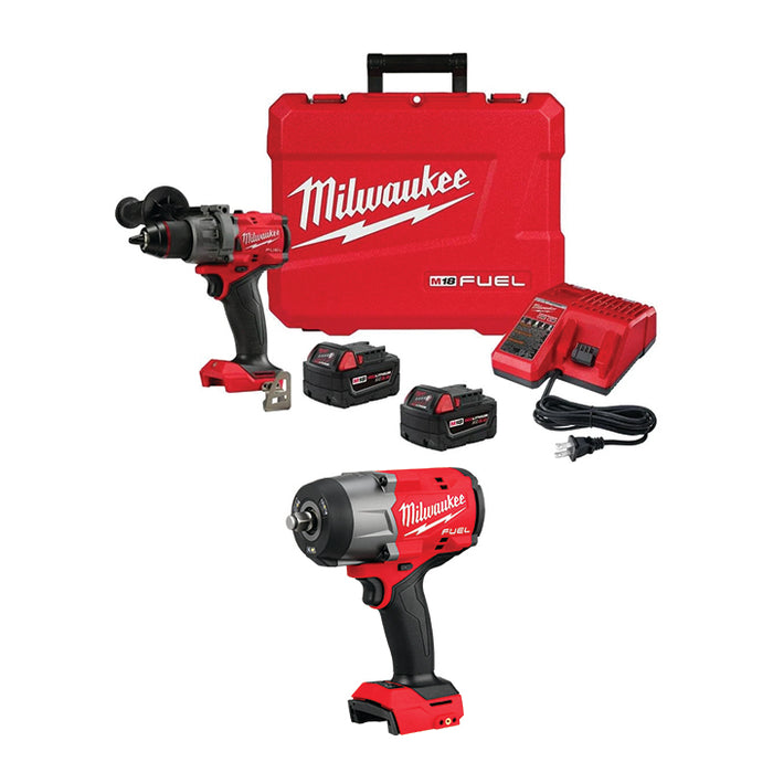 MILWAUKEE M18 FUEL™ 1/2" Hammer Drill/Driver Kit & M18 FUEL™ 1/2" High Torque Impact Wrench w/ Friction Ring