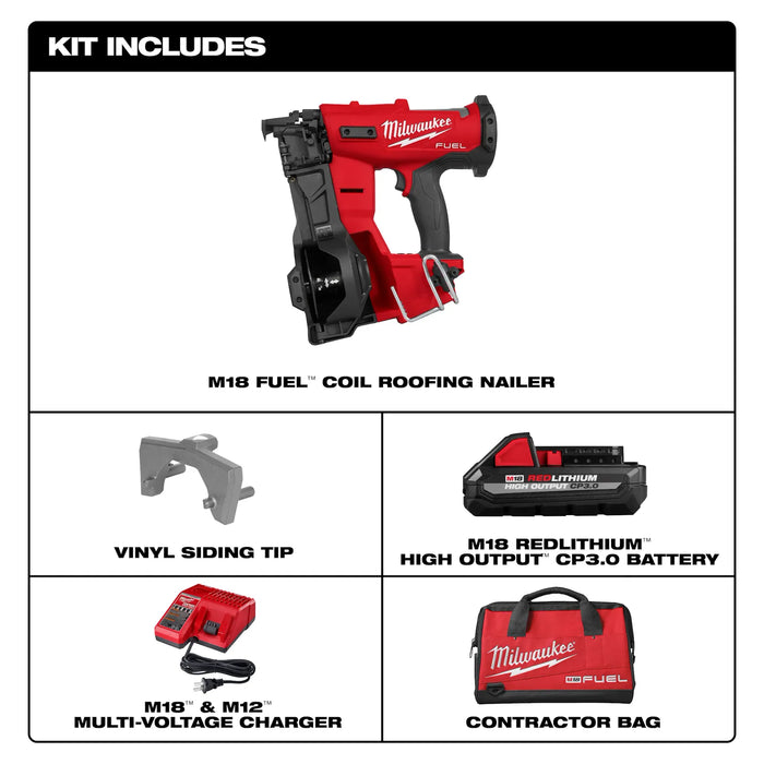 MILWAUKEE M18 FUEL™ Coil Roofing Nailer Kit