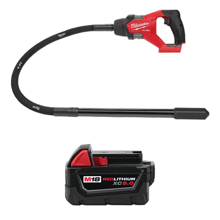 MILWAUKEE M18 FUEL™ 4' Concrete Pencil Vibrator & FREE M18™ REDLITHIUM™ XC5.0 Extended Capacity Battery