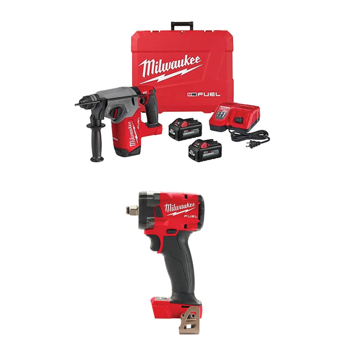 MILWAUKEE M18 FUEL™ 1" SDS PLUS Rotary Hammer Kit & FREE M18 FUEL™ 1/2 " Compact Impact Wrench w/ Friction Ring