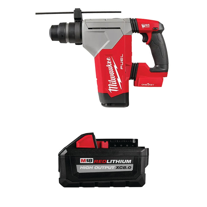 MILWAUKEE M18 FUEL™ 1-1/8" SDS PLUS Rotary Hammer & FREE M18™ REDLITHIUM™ HIGH OUTPUT™ XC8.0 Battery