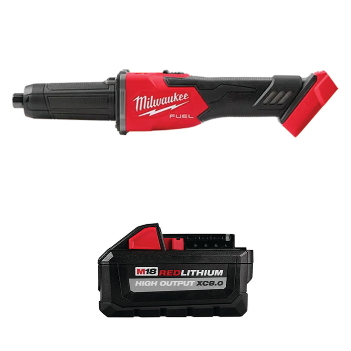 MILWAUKEE M18 FUEL™ Braking Die Grinder, Slide Switch & FREE M18™ REDLITHIUM™ HIGH OUTPUT™ XC8.0 Battery