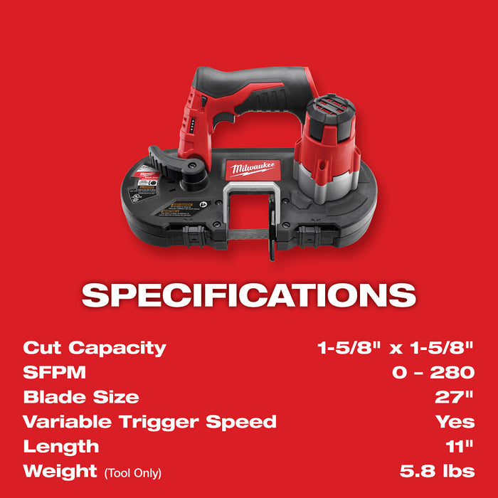 Sierra de cinta subcompacta MILWAUKEE M12™ (solo herramienta)