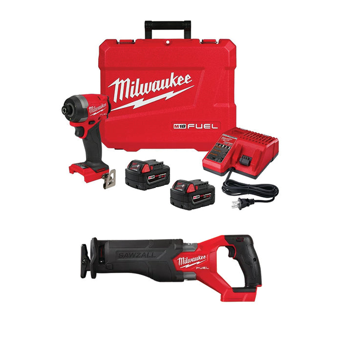 MILWAUKEE M18 FUEL™ 1/4" Hex Impact Driver Kit & M18 FUEL™ SAWZALL® Reciprocating Saw