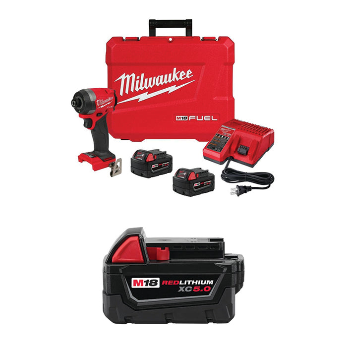 MILWAUKEE M18 FUEL™ 1/4" Hex Impact Driver Kit & FREE M18™ REDLITHIUM™ XC5.0 Battery