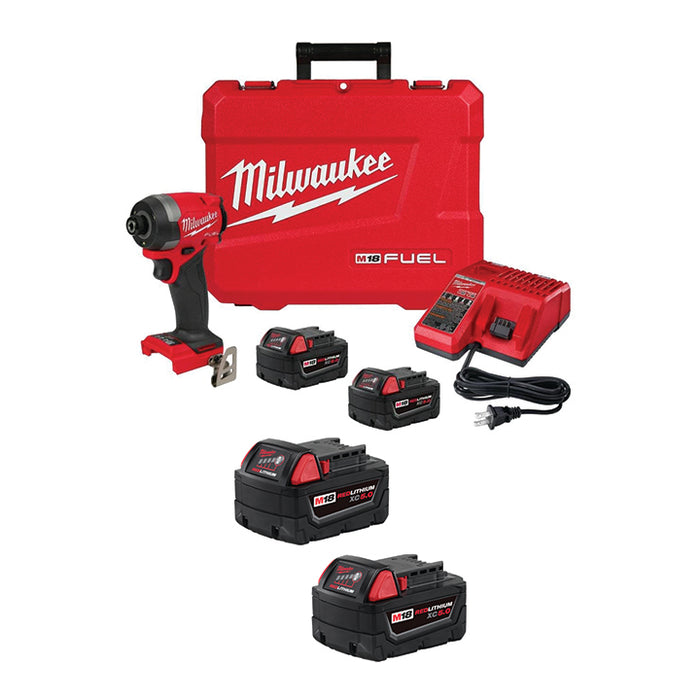 MILWAUKEE M18 FUEL™ 1/4" Hex Impact Driver Kit & M18™ REDLITHIUM™ XC5.0 Extended Capacity Battery (2 PACK)