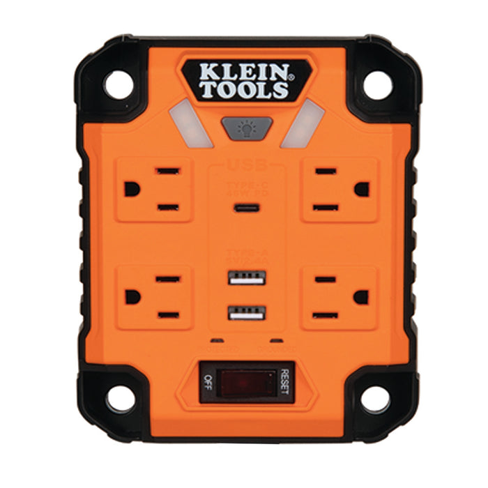 KLEIN TOOLS PowerBox 1, Magnetic Mounted Power Strip w/ Integrated LED Lights